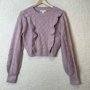 NWT And Now This Womens Lavender Knit Crop Sweater Top XXL PLUS
